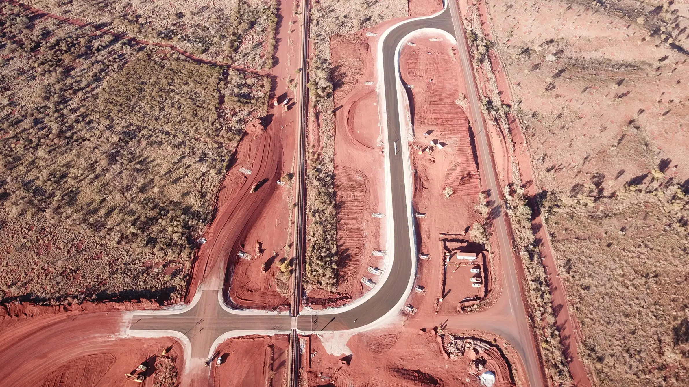 Road project from bird's-eye view