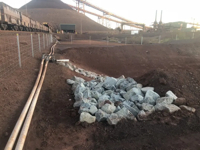 Rocks in a construction site