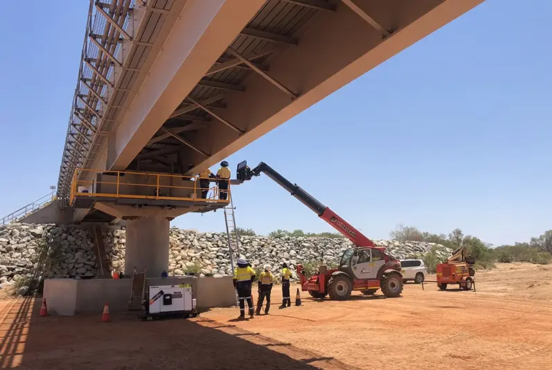 Contractors conducting a bridge project